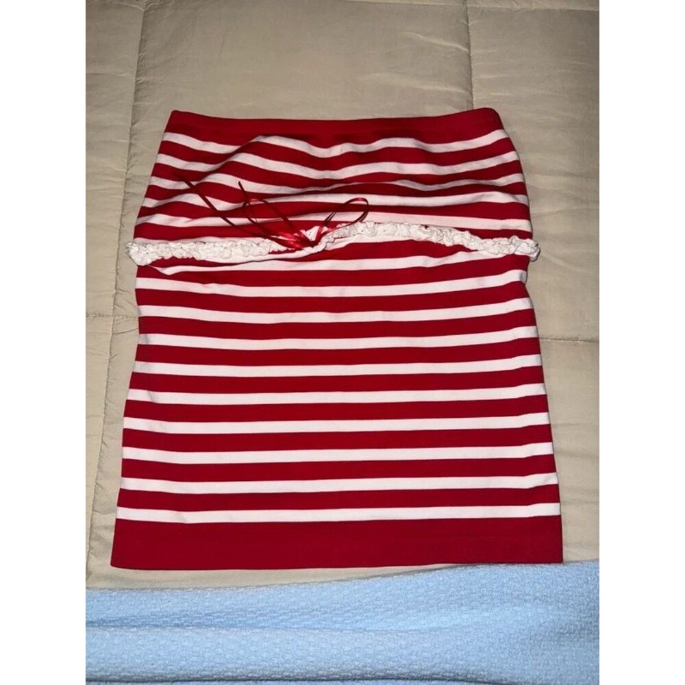 Women Altar’d State Red White Bow Tube Top Strapless Medium